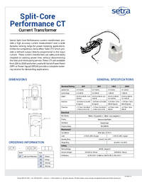 Thumbnail of document Data Sheet - Split Core Performance Current Transformer